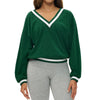 【Christmas】SPARK Fashion Versatile V-neck Yoga Sports Sweatshirt in Christmas green