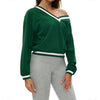 【Christmas】SPARK Fashion Versatile V-neck Yoga Sports Sweatshirt in Christmas green side