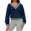 【Christmas】SPARK Fashion Versatile V-neck Yoga Sports Sweatshirt in navy