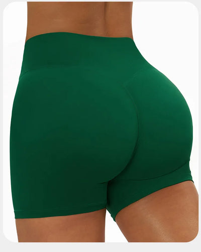 【Christmas】SPARK High Waist Butt-lifting Shorts for Women in christmas green back