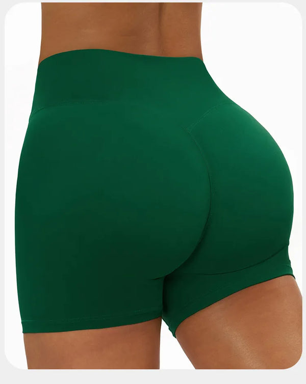【Christmas】SPARK High Waist Butt-lifting Shorts for Women in christmas green back