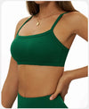 【Christmas】SPARK Spaghetti Straps Yoga Fitness Bra for Women in Christmas green side
