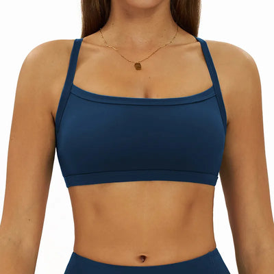 【Christmas】SPARK Spaghetti Straps Yoga Fitness Bra for Women in navy