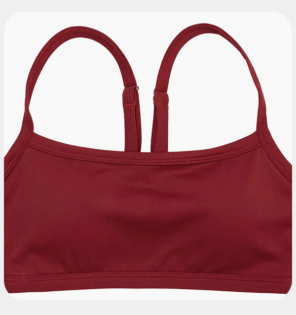 【Christmas】SPARK Spaghetti Straps Yoga Fitness Bra for Women in retro red detail