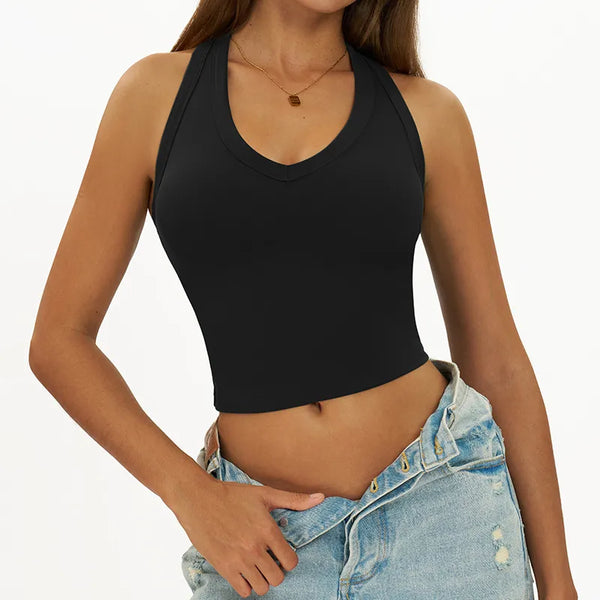 【Christmas】SPARK V Neck Racerback Yoga Fitness Vest for Women in black