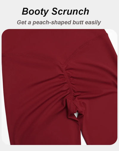 【Christmas】SPARK Women's Bare-Feel Quick-Drying Fitness Leggings in retro red detail back