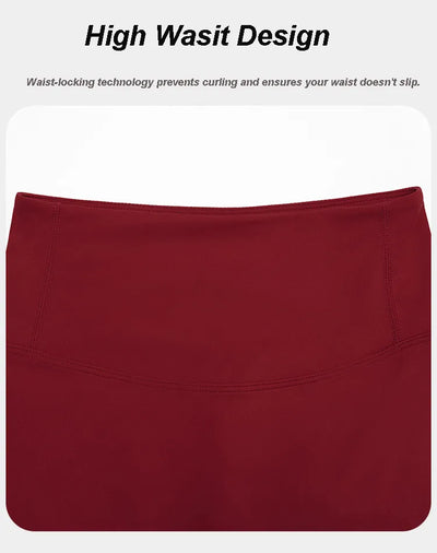 【Christmas】SPARK Women's Bare-Feel Quick-Drying Fitness Leggings in retro red detail front