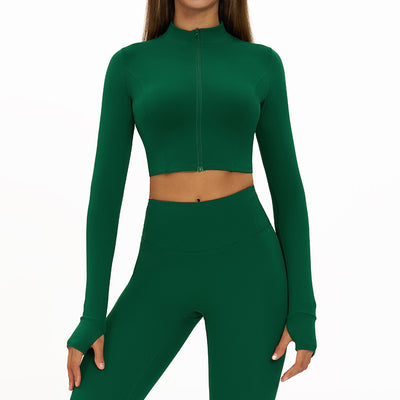 【Christmas】SPARK Women's Fitness Yoga Short Jacket in christmas green