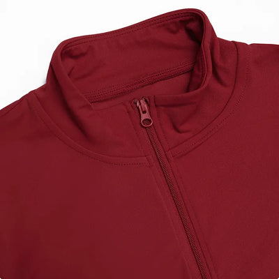 【Christmas】SPARK Women's Fitness Yoga Short Jacket in retro red zipper collar