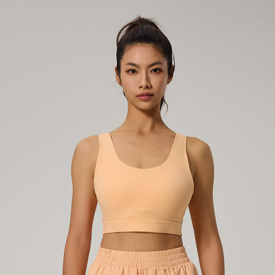 New Women's Back Buckle Yoga Fitness Bra in orange