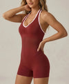 SPARK Seamless Women’s Sexy V Neck Contrast Color Yoga Jumpsuit YB2694