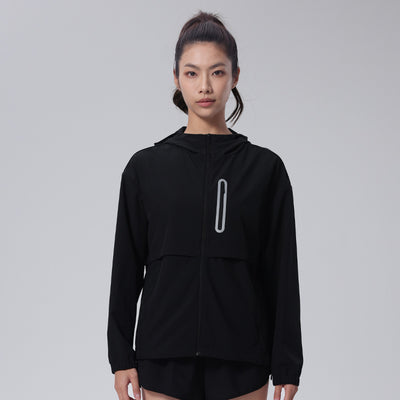 Reflective Lightweight Sports Running Jacket in black