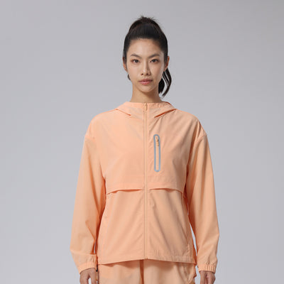 Reflective Lightweight Sports Running Jacket in orange