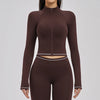SPARK Women's Contrast Color Brushed Yoga Jacket ZC3562