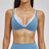 SPARK Women's Double-layer Fake Two-piece Color-Blocking Yoga Bra ZC6116