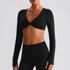 SPARK Twist Deep V Workout Cropped Top LQ8019