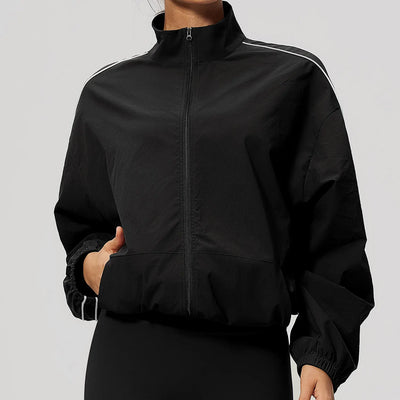 SPARK Women’s Color-Block Stand-Collar Zip-Up Jacket ZC3616-1