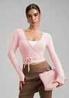 SPARK Chic Long Sleeve Wrap Tie Yoga Top RQ7418