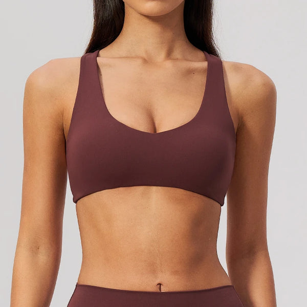 SPARK Women's Wide Halter Straps Cross Back Yoga Workout Bra ZC5558