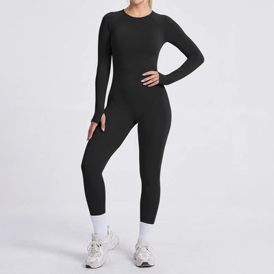 SPARK Women's Seamless Long Sleeve Open Back Yoga Jumpsuit RXW3003