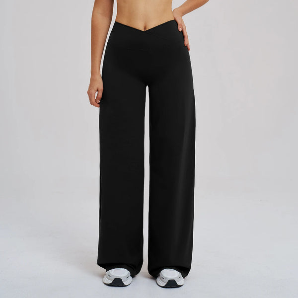 SPARK Women's Crossover Waist Wide Leg Yoga Pants ZC5544