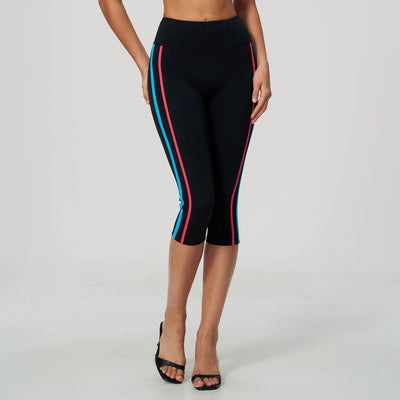 SPARK Women’s Color-Block High-Waisted Tummy Control Yoga Capri ZC2578