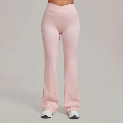 SPARK Women's High Waist Crossover Flare Yoga Pants QS9089