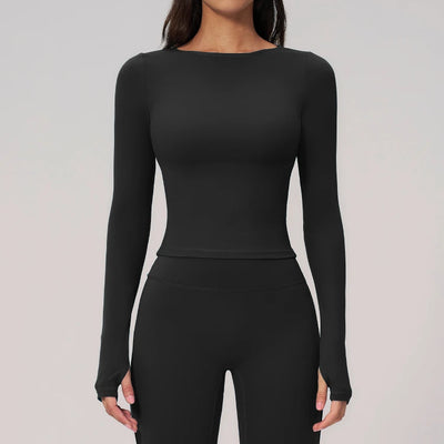 SPARK Summer Buttery-Soft Brushed Yoga Fitness Long Sleeve Yoga Top ZC2551