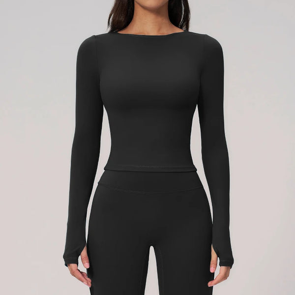 SPARK Summer Buttery-Soft Brushed Yoga Fitness Long Sleeve Yoga Top ZC2551