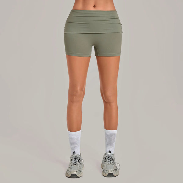 SPARK Women’s Fold-Over Waist Invisible Scrunch Yoga Shorts TF8402