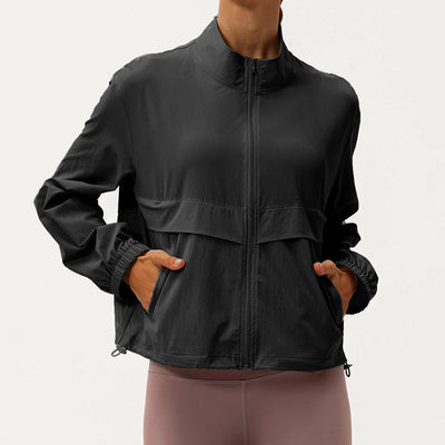 SPARK Women's Loose-Fit Outdoor Windbreaker Casual Yoga Jacket YEL22617