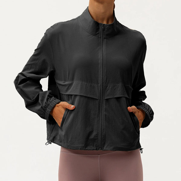 SPARK Women's Loose-Fit Outdoor Windbreaker Casual Yoga Jacket YEL22617