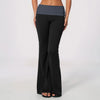 SPARK Women's Contrast Color Fold-Over Waist Yoga Flare Pants ZC2570
