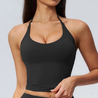 SPARK Women's Halter Neck Tie-Up Yoga Tank Top ZC5560