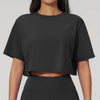 SPARK New Crew-Neck Loose Cropped Athletic Yoga Fitness T-Shirt ZC3091-2