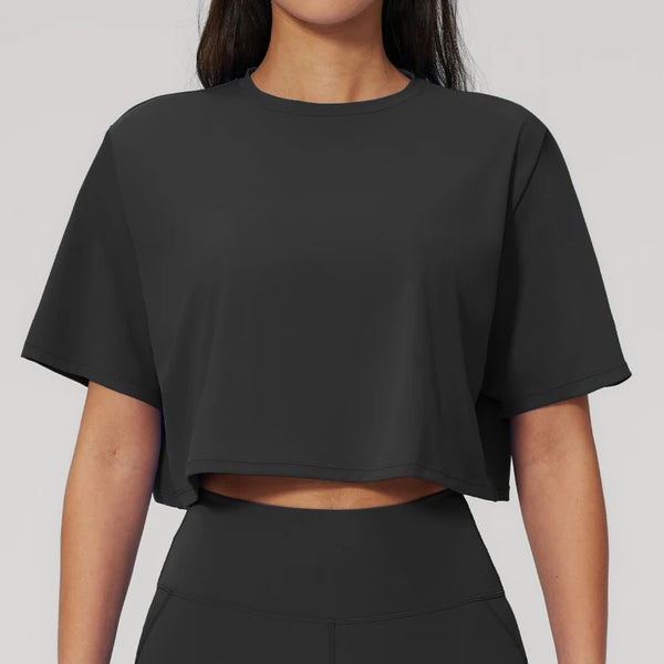 SPARK New Crew-Neck Loose Cropped Athletic Yoga Fitness T-Shirt ZC3091-2
