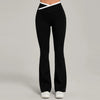 SPARK Color Block Cross Waist Yoga Flared Pants TF25129