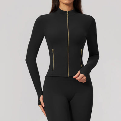 SPARK Women's New Slim-Fit Brushed Stretch Zip-Up Yoga Jacket ZC5529
