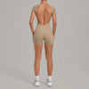 SPARK Women's Round Neck Backless Bodysuit with Adjustable Straps TF2701