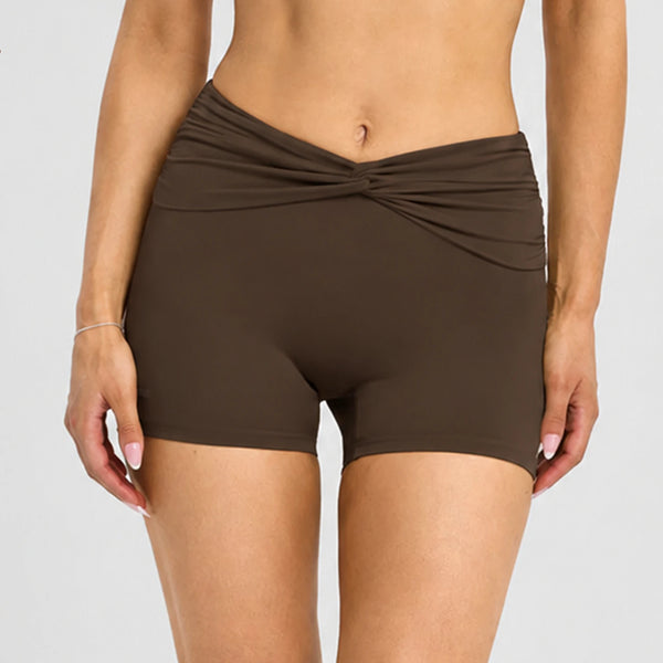 SPARK Shirred Waist Yoga Shorts for Women FNK26071
