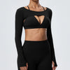 SPARK Women's Naked-Feel Brushed Long Sleeve Yoga Cover-Up Top YEL62538