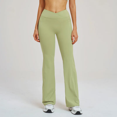 SPARK Cross High Waist Flared Pants for Women ZC2030