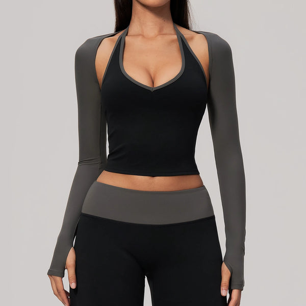 SPARK New Long-Sleeve Crop Athletic Yoga Shrug ZC9639