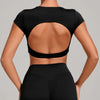 SPARK Women's Hollow Back Crop Yoga Short-Sleeve QS2590