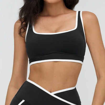 SPARK Color Block Back Double Shoulder Strap Yoga Fitness Bra ZC9528