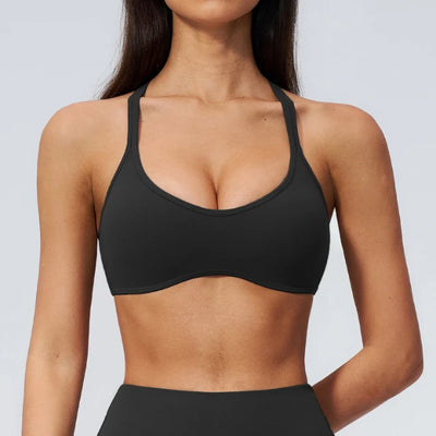 SPARK Women's Shockproof U-Neck Cross Back Yoga Sports Bra ZC5560