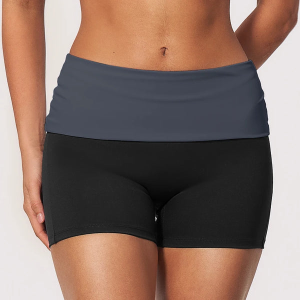 SPARK Women's Fold-Over Waist Naked-Feel Yoga Shorts ZC2570