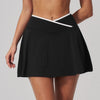 SPARK Women’s Cross Waist Contrast Color Yoga Sport Tennis Skirt ZC2134