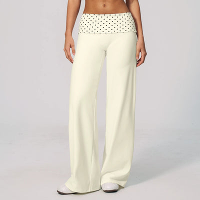 SPARK Retro Polka Dot Fold-Over Yoga Pants ZC4549