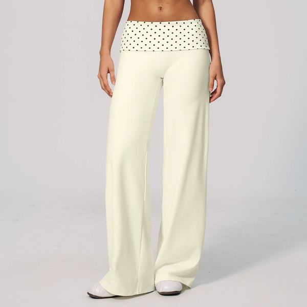 SPARK Retro Polka Dot Fold-Over Yoga Pants ZC4549